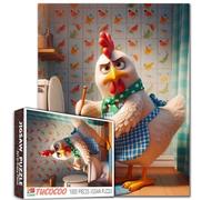 Irritable Chicken Scrub Toilet Jigsaw Puzzles 1000 Pieces for Adults Animals Clean Toilets Bathroom window Puzzles Unique Home Decor Gifts Impossible Hard Difficult Challenging for Adults
