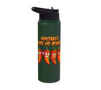 Irritable Like My Bowel Funny Chili IBS Humor Stainless Steel Insulated Water Bottle