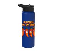 Irritable Like My Bowel Funny Chili IBS Humor Stainless Steel Insulated Water Bottle