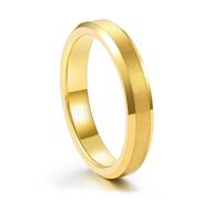 IRROYA 4mm 6mm 8mm Tungsten Wedding Bands for Men Women Yellow Gold Plated Matte Brushed Engagement Promise Rings for Couple Him Her Beveled Edges Comfort Fit Size 5-13, Metal, No Gemstone