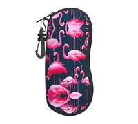 IRSHI pink flamingos Glasses Case,Hard Shell Spectacle Protector, Perfect for Women and Men, Best for Travel and Daily Use, Black, One size