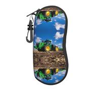 IRSHI Tractor farm Women's Hardshell Eyeglasses Protector,Lightweight Travel Zipper Glasses Frame Case,Vision Care Accessory, Black, One size