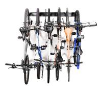 IRSTBL - Bicycle Wall Mount Rack for 6 Bikes - Heavy-Duty Wall Storage System with Hooks for Helmets & Gear - Steel Garage or Indoor Bike Holder