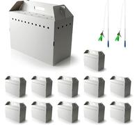 IRSTBL - Cardboard Pet Carrier 12 Pack - Disposable Transport Boxes with Ventilation, Flat-Pack Design for Cats, Rabbits & Small Animals