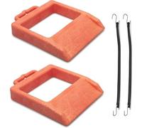 IRSTBL Pallet Jack Chock 2 Pack - Heavy Duty Plastic with Non-Slip Rubber Base and Handle - Includes 2 Rubber Tie Down Straps with S Hooks