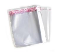 irtree 100 Square 6.5" Crystal Clear Flat Resealable Envelopes - 6 1/2" x 6 1/2" or 6.5 x 6.5 Cello Style Poly Bags with Lip Tape - Fits 6" to 6 1/4” Square Card with or Without a Paper Envelope