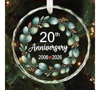 iRudyard 20th Anniversary Wedding Gifts, 20th Anniversary Crystal Glass 20 Year Wedding Memorial Gifts for Couple Wife Parents Unique Gift Ideas