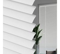 IRUGS Aluminum Venetian Blinds for Indoor Windows 25mm Slats Blackout Blinds Window Blind With Strings Light Filtering Privacy Protection for Home Office(White,80Wx80Hcm)