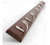 IRUGS Bamboo Coat Rack Wall Mounted with 4/5/6/7/8 Metal Zinc Alloy Hooks, Entryway Wall Hooks Rack for Hanging Coats, Hat, Towel, Key, Scarf, Bags(Brown,74cm/29.1in)