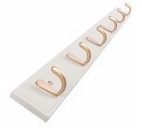 IRUGS Bamboo Coat Rack Wall Mounted with 4/5/6/7/8 Metal Zinc Alloy Hooks, Entryway Wall Hooks Rack for Hanging Coats, Hat, Towel, Key, Scarf, Bags(White,74cm/29.1in)