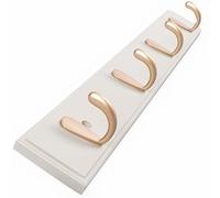 IRUGS Bamboo Coat Rack Wall Mounted with 4/5/6/7/8 Metal Zinc Alloy Hooks, Entryway Wall Hooks Rack for Hanging Coats, Hat, Towel, Key, Scarf, Bags(White,48.5cm/19in)