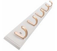 IRUGS Bamboo Coat Rack Wall Mounted with 4/5/6/7/8 Metal Zinc Alloy Hooks, Entryway Wall Hooks Rack for Hanging Coats, Hat, Towel, Key, Scarf, Bags(White,61cm/24in)