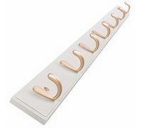 IRUGS Bamboo Coat Rack Wall Mounted with 4/5/6/7/8 Metal Zinc Alloy Hooks, Entryway Wall Hooks Rack for Hanging Coats, Hat, Towel, Key, Scarf, Bags(White,86.8cm/34.1in)