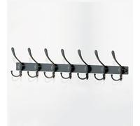 IRUGS Black Wall Mount Tri Hooks Coat Rack, Stainless Steel Towel Hooks, Heavy Duty Metal Wall Hanger For Hats Purse Mudroom(65cm/25.5in)