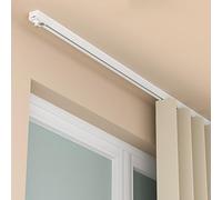 IRUGS No Drill Self Adhesive Curtain Track, Plastic Ceiling Track For Curtains, 90° Corner Bend Fittings For Sliding Curtain Rail System For Window Closet Room Divider(Ceiling Mount,60cm/1.97ft)