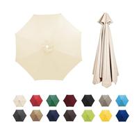 IRUGS Universal Umbrella Replacement Cloth, 8 Ribs 3.0M/9.9ft, Beige, Patio Umbrella Cover Cloth, Replacement Parasol Canopy