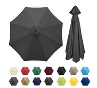 IRUGS Universal Umbrella Replacement Cloth, 8 Ribs 3.0M/9.9ft, Grey, Patio Umbrella Cover, UV Resistant & Waterproof