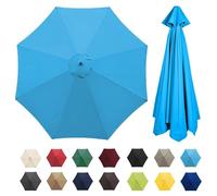 IRUGS Universal Umbrella Replacement Cloth, 8 Ribs 3.0M/9.9ft, Lake Blue, Patio Umbrella Cover