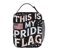 IRUHHGU This is My Pride Flag USA America 4th of July Insulated Lunch Bag Food Bag Portable Cooler Thermal Bento Box for School Office