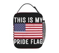 IRUHHGU This is My Pride Flag USA America 4th of July Thermal Insulated Lunch Bag Reusable Bento Box Men Women Thermal Cooler Lunch Box