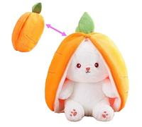 Irunfast 23CM Bunny Plush Toy,Soft Carrot Bunny Stuffed Animal Toy,Reversible Bunnys Carrot Plushie Toys with Zipper,Easter Bunnys Teddy Toys for Festive Decoration for Kids