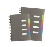 Irunfast A5+B5 Brown Notebook Set,Subject Notebooks with Dividers Work Notebook Spiral 210 Pages for Writing Organiser Notebooks for Work,School