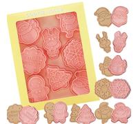 Irunfast Christmas Cookie Cutters - 8pcs Festive Set with Stamps | Santa, Tree, Reindeer Shapes for Christmas Cookies, Baking & DIY Decor