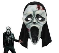 Irunfast Scary Scream Ghostface Mask - Authentic Ghost Face Mask for Adults, Full Head Latex Mask, Halloween Parties, Horror Themed Events & Spooky Decorations