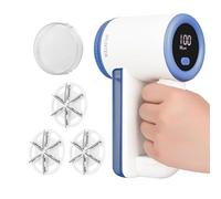 iRUNTEK Rechargeable Fabric Shaver & Lint Remover｜3-Speed Lint Shaver with LED Display & Large Lint Bin｜Sweater Shaver with Type-C Fast Charging｜Removes Fuzz & Pills from Clothes, Furniture - Blue