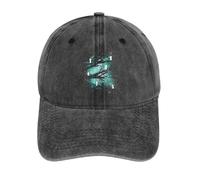 IRURYSHH Abstract Blue and Green Brushstroke Artwork in a Minimalist and Artistic Design Washed Baseball Cap