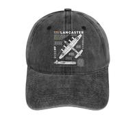 IRURYSHH Lancaster Mk.I Aircraft Technical Diagram in a Military - Aviation Themed Design Washed Baseball Cap