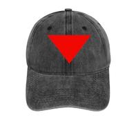 IRURYSHH Red Triangle Abstract Design Artistic - and Symbolic - Related, Displaying a Simple, Bold Red Triang Washed Baseball Cap