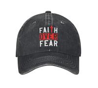 IRURYSHH Washed Baseball Cap Christian Faith Over Fear Summer Trucker Hat for Men Women Trendy Outdoor Sport Sun Snapback Cap