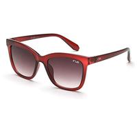 IRUS 100% UV Protected Gradient Full Rim Square Polycarbonate Frame and Lenses Sunglasses, red, 52mm
