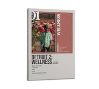 IRUWQUP Detroit 2 Wellness By Big Sean Poster Wall Art Canvas Aesthetic Music And Movies Decorative Painting for Living Room Bed Room 08x12inch(20x30cm) Frame-style