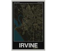 Irvine Street Map Poster Print | Scotland | Gold | A4