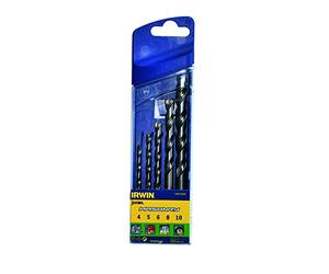 IRWIN 1 Count Masonry Drill Bits, 4mm, Silver, 2 Flutes, Spiral Shank