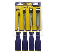 IRWIN 10505173 Marples M500 Bevel Edge All-Purpose Chisel with Striking Cap 4-Piece Set (Clamshell), Set of 4