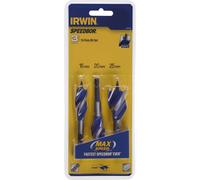 IRWIN 1922006 6X Blue Groove Stubby Wood Bits 101mm/4-inch 16, 20, 25mm (Set of