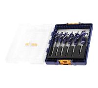 Irwin 6 Piece Blue Groove 6X Tri-Flute Wood Auger Drill Bit Set