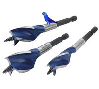 IRWIN 6X Blue Groove Stubby Wood Drill Bit Set 3 Piece 16mm, 20mm, 25mm 1922006