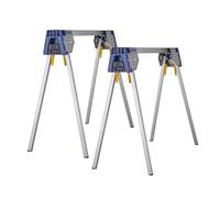 IRWIN All Metal Sawhorse (TWINPACK) Heavy-Duty Folding Work Support for Construction, Carpentry & DIY Projects, Durable Steel Build, Non-Slip Top, Portable Jobsite Saw Horse Stand
