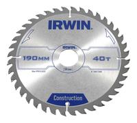 IRWIN Construction Circular Saw Blade 190 x 30 mm x 40T