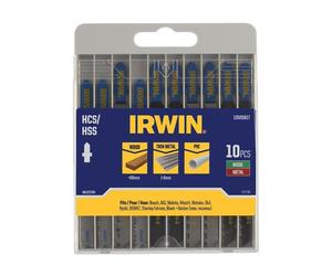 Irwin HCS/HSS T-Shank Jigsaw Blade Set, 10 Piece
