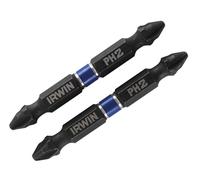 IRWIN Impact Double Ended Screwdriver Bits Phillips Ph2 60Mm Pack Of 2 in Black Irwin Black