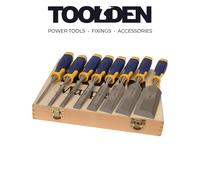 Irwin Marples Wood Chisel Set 8-Piece Bevel Edge with Wooden Storage Box