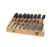 Irwin Marples Wood Chisel Set 8-Piece Bevel Edge with Wooden Storage Box