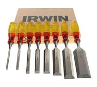 Irwin Marples MS373S8 Splitproof Flat Wood Chisel Set 8-Piece & Wooden Box