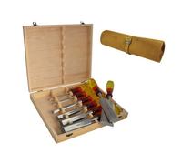 Irwin Marples M373 8 Piece Splitproof Set Chisels 6-50mm Box + Leather Tool Roll