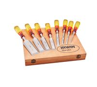 Irwin Marples MS373S8 Splitproof Flat Wood Chisel Set 8-Piece & Wooden Box